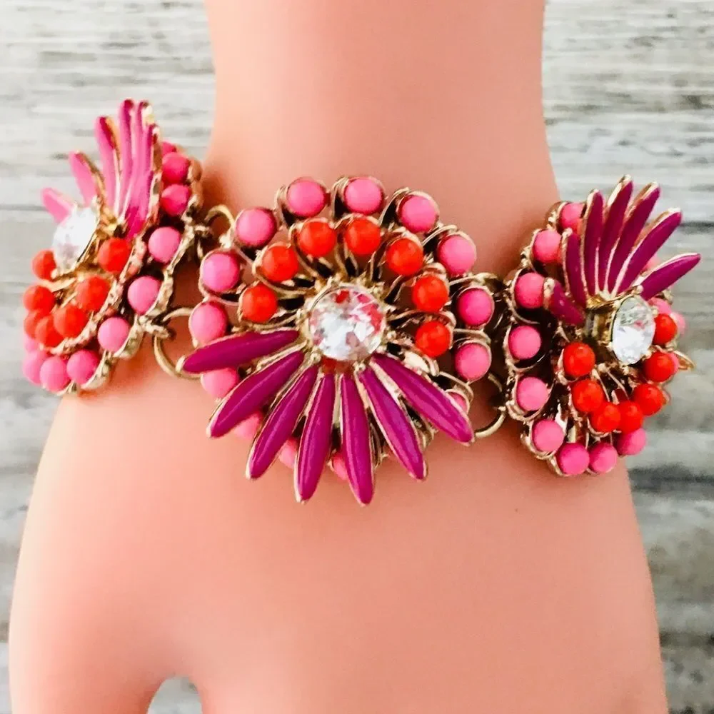 Coldwater Creek Floral Statement Bracelet 1023